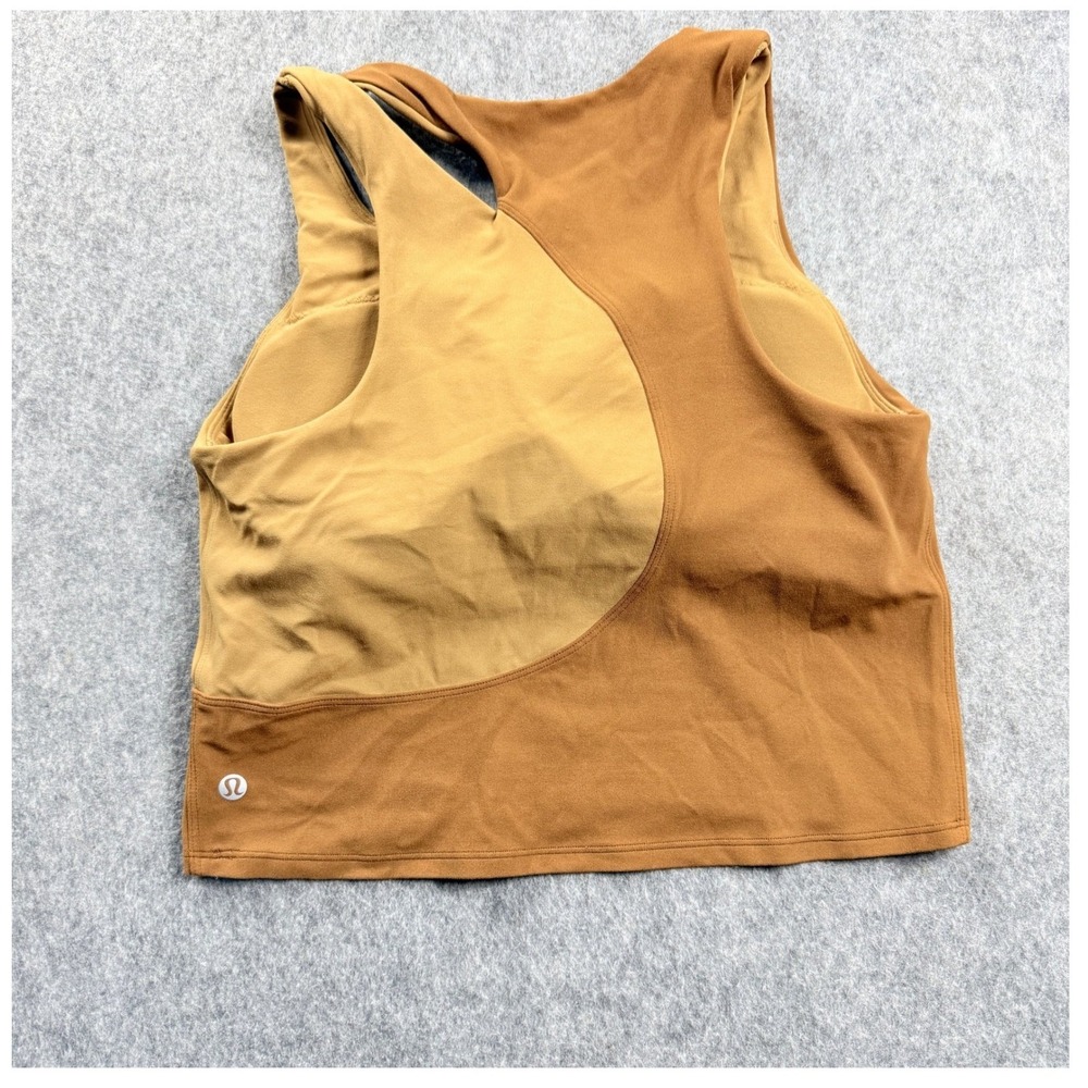 Lululemon Nulu Asymmetrical Yoga Tank Top Womens Size 8 Copper Brown W1CZ7S - Picture 6 of 10